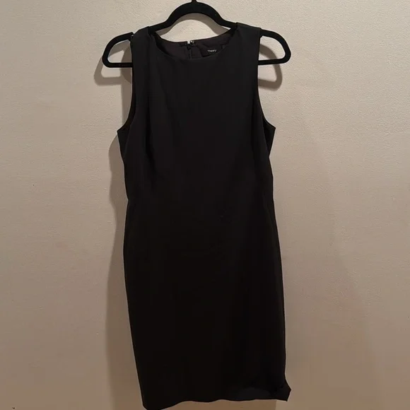 Theory Black Betty 2B Sheath Midi Dress Size 8 - Picture 2 of 6